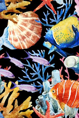 海洋生物印花华亿平台图片