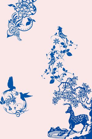 青花瓷印花华亿平台图片