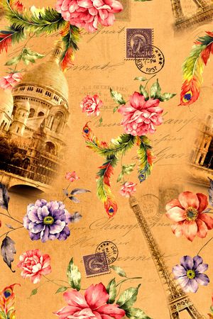 欧式复古印花华亿平台图片