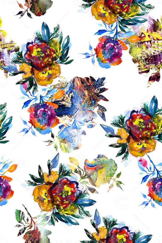 花卉印花华亿平台图片