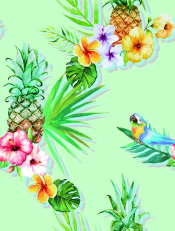 746541-清新绿色果实花 绿色底