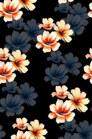 水彩花卉印花华亿平台图片