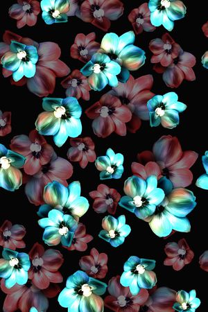 水彩花卉印花华亿平台图片