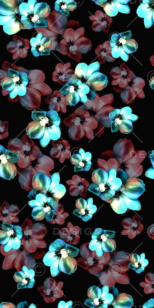 水彩花卉印花华亿平台图片