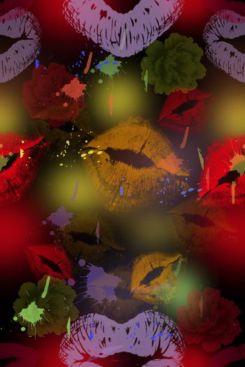 嘴唇印花华亿平台图片