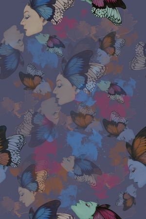 蝴蝶印花华亿平台图片