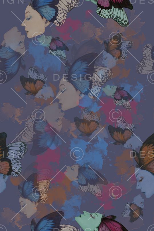 蝴蝶印花华亿平台图片