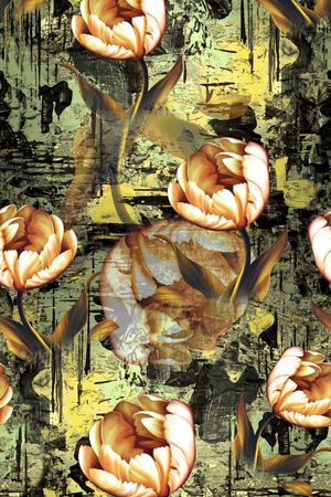 罂粟花印花华亿平台图片