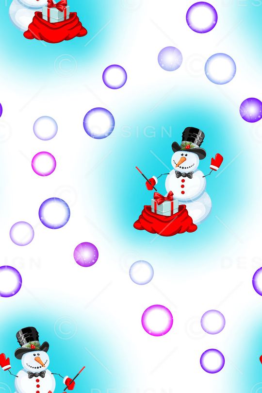 卡通雪人印花华亿平台图片