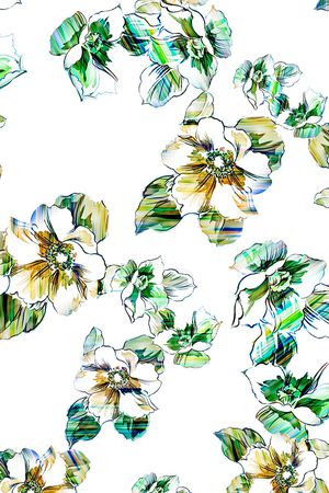 水彩花卉印花华亿平台图片