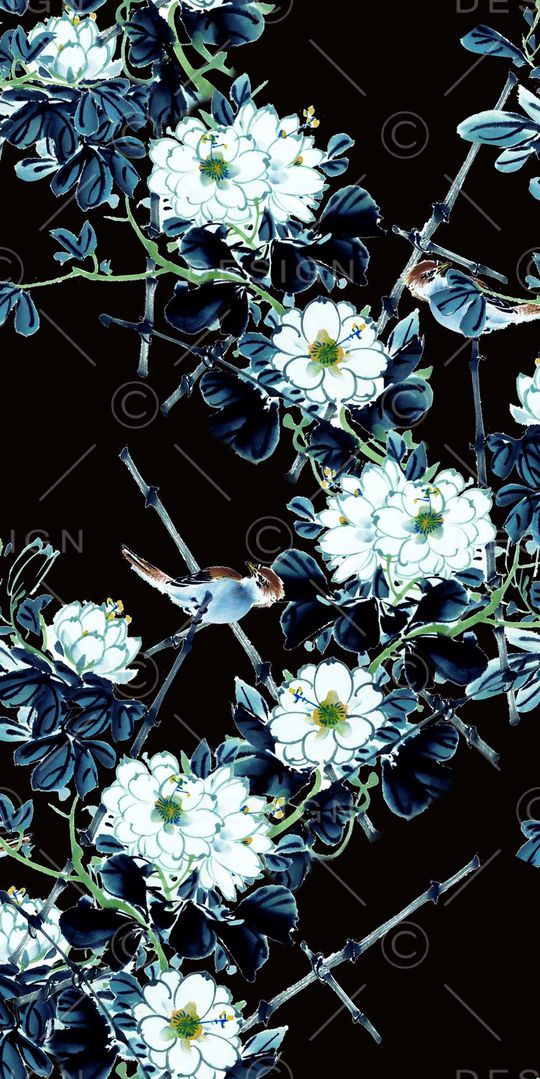 花鸟印花华亿平台图片