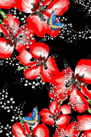 花鸟印花华亿平台图片