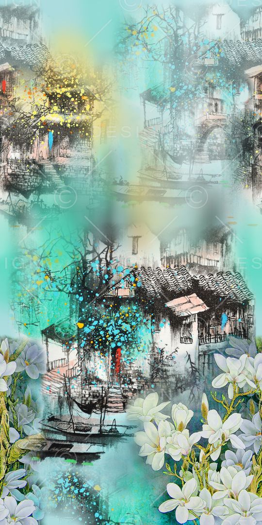 中国风印花华亿平台图片