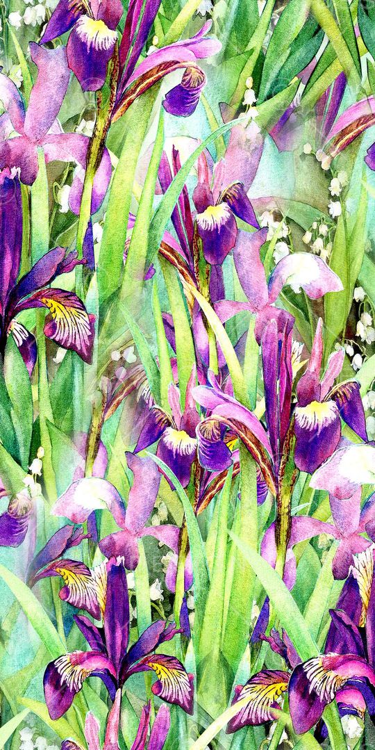 抽象花卉印花华亿平台图片