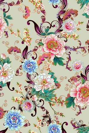 花卉印花华亿平台图片