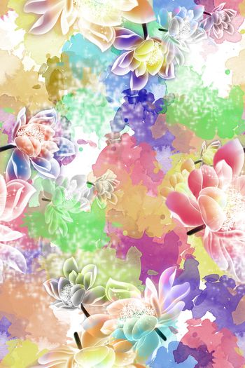 花卉印花华亿平台图片