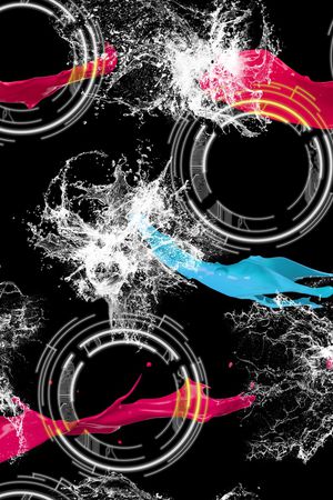 抽象几何印花华亿平台图片