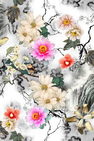 中国风印花华亿平台图片