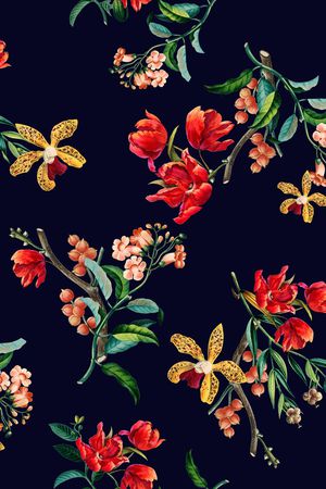 花卉印花华亿平台图片