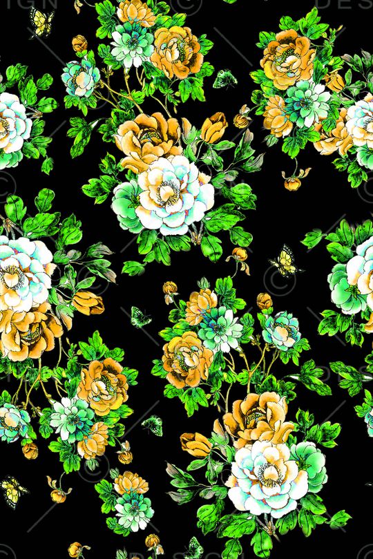 花卉印花华亿平台图片