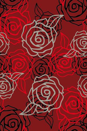 玫瑰花意向组合印花华亿平台图片