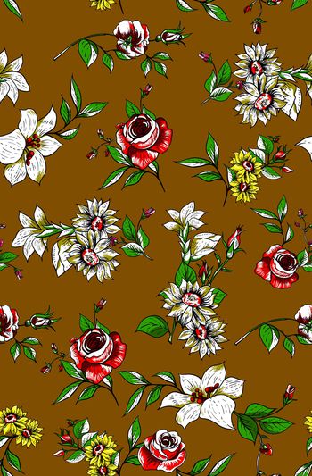 749410-手绘 抽象 线条 绿叶 玫瑰 11