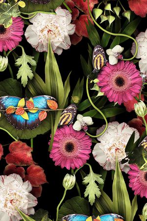 数码花卉类印花华亿平台图片