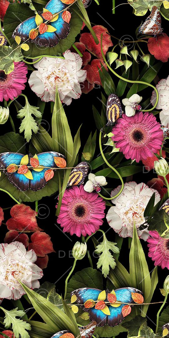 数码花卉类印花华亿平台图片