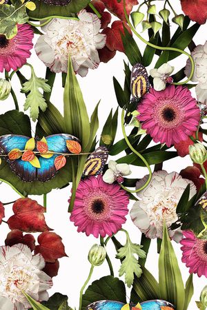 数码花卉类印花华亿平台图片