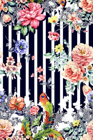 花卉印花华亿平台图片