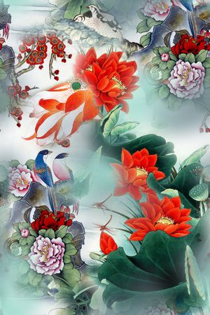 中国风印花华亿平台图片