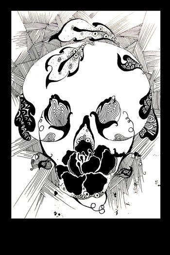 750087-原创创意骷髅头黑底