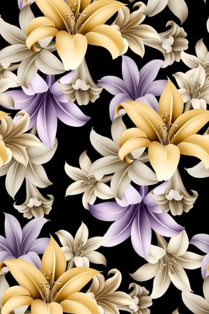 手绘花卉印花华亿平台图片