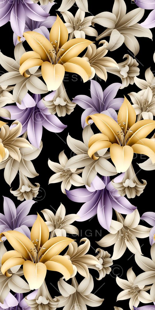 手绘花卉印花华亿平台图片