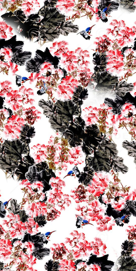 花鸟印花华亿平台图片