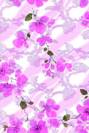 淡雅梅花印花华亿平台图片