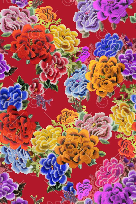 中国风印花华亿平台图片