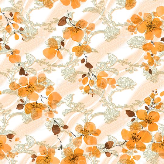 淡雅梅花印花华亿平台图片