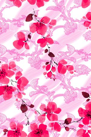 淡雅梅花印花华亿平台图片