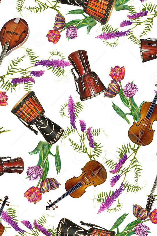 复古乐器印花华亿平台图片