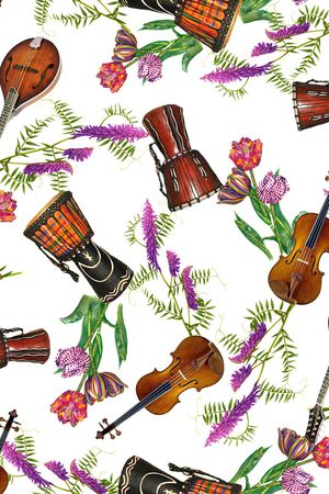 复古乐器印花华亿平台图片