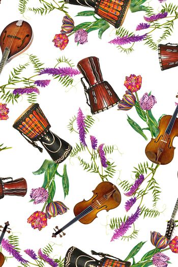 复古乐器印花华亿平台图片