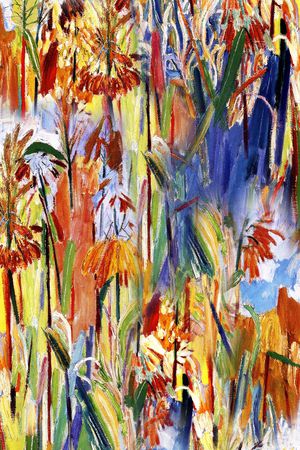 抽象花卉印花华亿平台图片