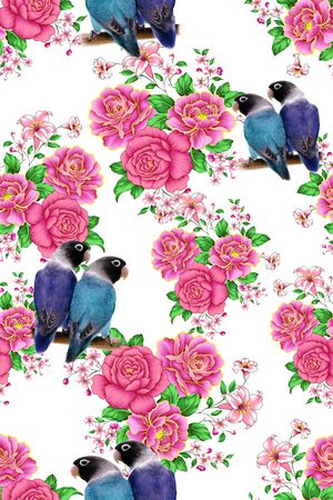 花鸟印花华亿平台图片