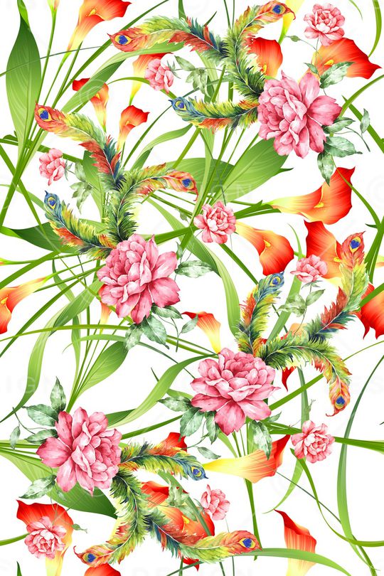 花卉印花华亿平台图片