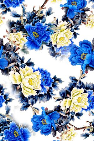 牡丹印花华亿平台图片