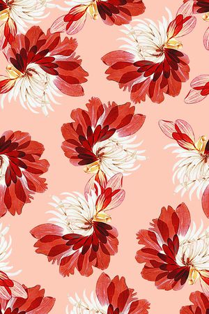 抽象手绘水彩画植物花卉数码印花印花华亿平台图片