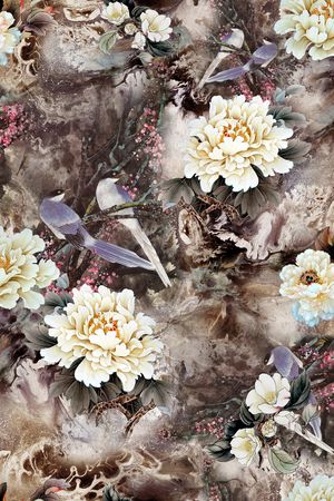 中国风印花华亿平台图片