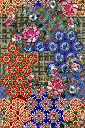 几何格子印花华亿平台图片