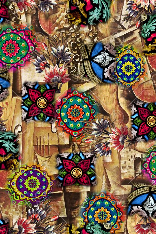 复古印花华亿平台图片